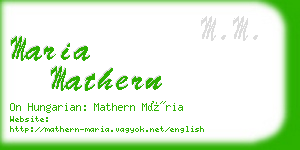 maria mathern business card